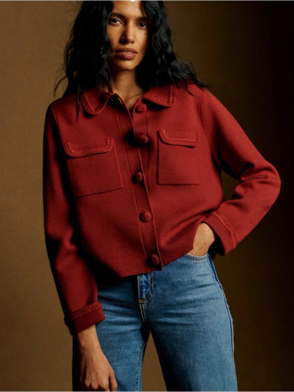 Sézane Betty Cardigan Terracotta